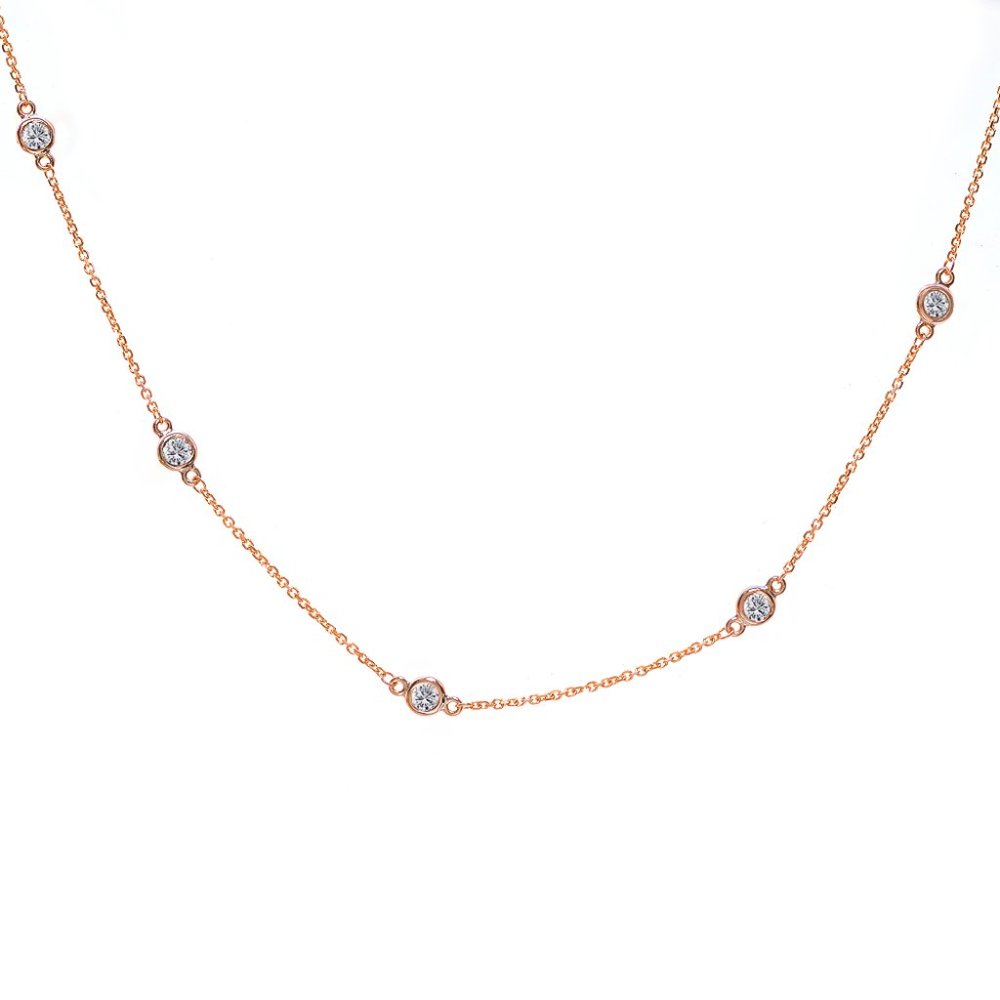 1.80 Ct. tw. Round Cut Diamonds By The Yard Necklace 14K Gold - Picture 9 of 10